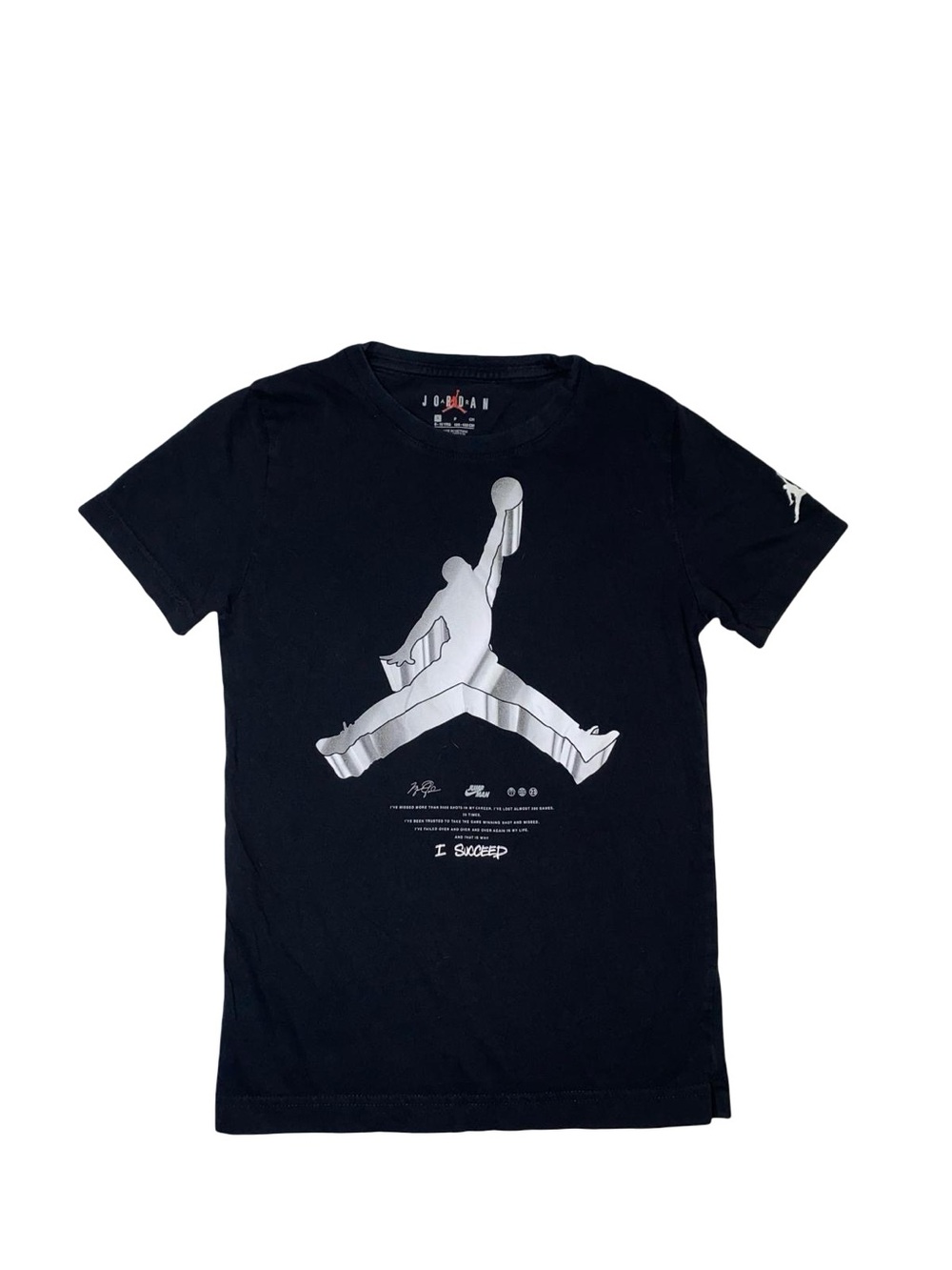 Nike Air Jordan Youth Boys Jumpman Graphic T-Shirt Quote Print Crewneck Tee
